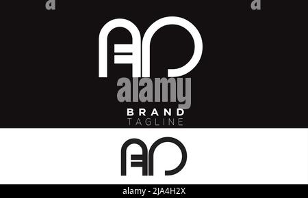 Lettres de l'alphabet AP initiales logo du monogramme PA, A et P Illustration de Vecteur