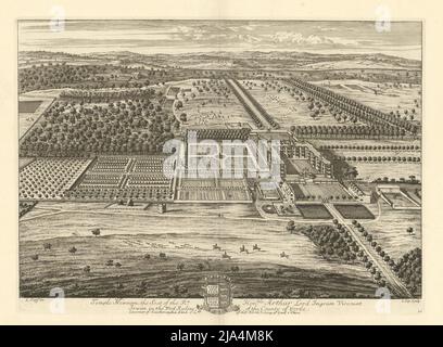 Temple Newsam House, Leeds by Kip & Knyff. Yorkshire. Imprimé Lord Ingram 1709 Banque D'Images