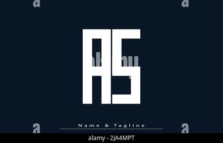 Lettres de l'alphabet initiales Monogram logo AS, sa Illustration de Vecteur