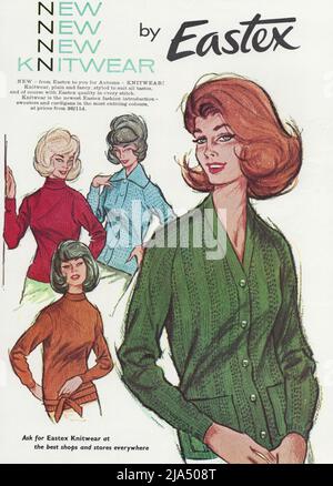 Eabex knitwear vintage papier annonce publicitaire 1960s 1970s Banque D'Images