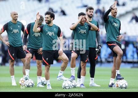 Mohamed Salah de Liverpool lors de la session d'entraînement avant le match de football final de la Ligue des Champions 2021/2022 entre Liverpool et Real Madrid au Stade de France à Saint Denis - Paris (France), le 27th mai 2022. Photo Cesare Purini/Insidefoto crédit: Insidefoto srl/Alay Live News Banque D'Images