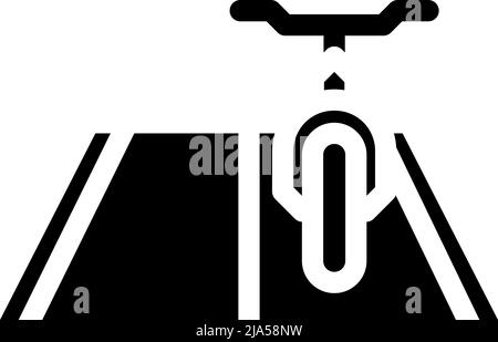conduite sur route sur vélo glyphe icône illustration du vecteur Illustration de Vecteur