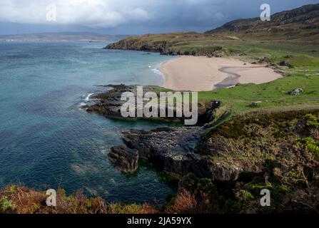 Sangobeg Sands, près de Durness, Sutherland, Écosse. Banque D'Images