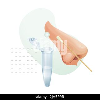 Écouvillon nasal - Test RT- PCR - Illustration du stock comme fichier EPS 10 Illustration de Vecteur