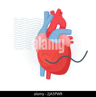 Crise cardiaque avec icône de stock de symboles ECG comme fichier EPS 10 Illustration de Vecteur