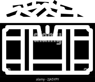 illustration du vecteur d'icône de glyphe de pièce de poitrine Illustration de Vecteur