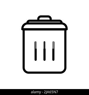 Vecteur d'icône de corbeille. Propreté, jeter les ordures à sa place, propreté de l'environnement, environnement sain. Style d'icône de ligne. Illustration de conception simple Illustration de Vecteur
