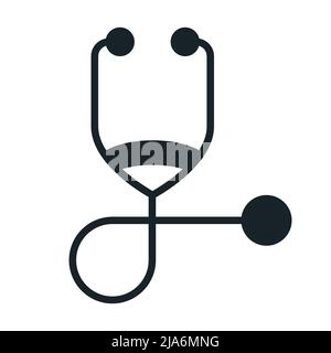 Icône graphique stéthoscope. Signe stéthoscope isolé sur fond blanc. Symbole médecine. Illustration vectorielle Illustration de Vecteur