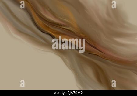 Arrière-plan abstrait en marbre clair. Papier peint clair doré. Encre liquide, alcool, acrylique. Texture de mode fluide, fumée, vagues. Imprimé de luxe, décorati Banque D'Images