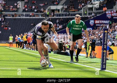 Craig Hall #4 de Featherstone Rovers va pour un essai Banque D'Images