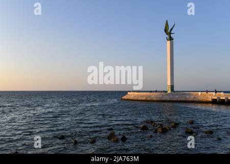 Statue de Novia del Mar, bord de mer de la ville de Campeche Malecon, Mexique Banque D'Images