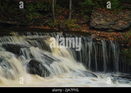 Whitefish Falls près de Trenary, Michigan Banque D'Images