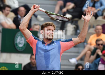 Paris, France. 28th mai 2022. Roland Garros Paris French Open 2022 jour 7 28052022 David Goffic (bel) perd le troisième tour de match crédit: Roger Parker/Alay Live News Banque D'Images