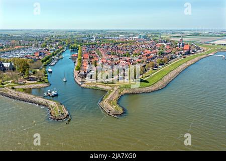 Aérienne de la ville de Medemblik aux pays-Bas Banque D'Images