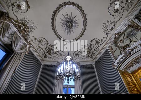 Budapest, Hongrie. Magnifique intérieur de la célèbre bibliothèque Szabo Ervin Banque D'Images