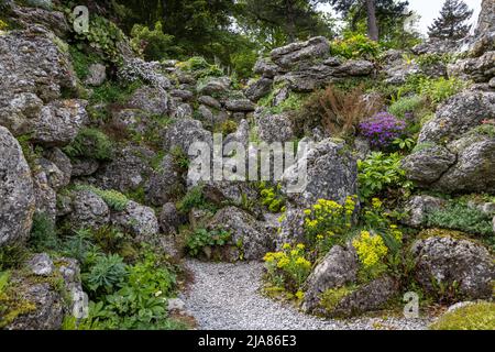 Aysgarth Edwardian Rock Garden, Aysgarth Village, Wensleydale, parc national de Yorkshire Dales, Angleterre Banque D'Images