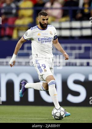 Paris, France. 28th mai 2022. PARIS - Karim Benzema du Real Madrid lors du match final de la Ligue des champions de l'UEFA entre le FC Liverpool et le Real Madrid au Stade de Franc le 28 mai 2022 à Paris, France. ANP | HAUTEUR NÉERLANDAISE | MAURICE VAN STONE crédit : ANP/Alay Live News Banque D'Images