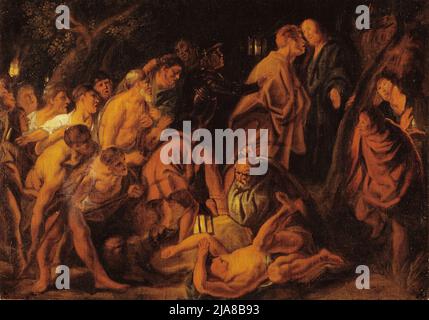 La trahison et l'arrestation du Christ à Gethsemane par Jacob Jordaens Banque D'Images