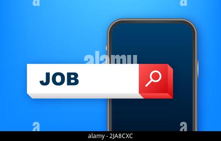 Recrutement d'emplois, une conception parfaite pour toutes les fins. Vecteur d'icône de recherche. Modèle d'affiche d'embauche Illustration de Vecteur