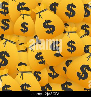 Illustration de sac d'argent plat. Motif autocollant plat. Illustration vectorielle. Icône Business Vector. Temps de shopping. Illustration de Vecteur