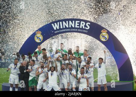 Paris, France. 28th mai 2022. Lors du match de finale de la Ligue des champions de l'UEFA entre le FC Liverpool et le Real Madrid, le 28 mai 2022, au Stade de France, à Paris, en France. (Photo / Magma) Credit: PRESSINPHOTO SPORTS AGENCY/Alay Live News Banque D'Images