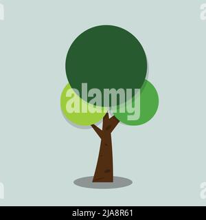 Symboles, icône d'arbre verte avec de belles feuilles, illustration vectorielle Illustration de Vecteur