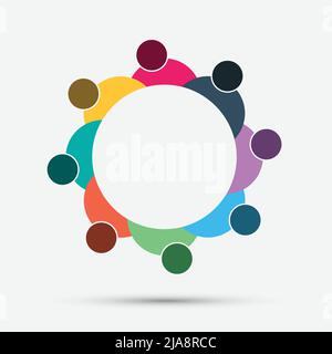 Résumé personnes colorées dans un cercle, réunion d'équipe, les gens sont en réunion dans la salle Illustration de Vecteur