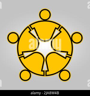 salle de réunion pour logo.group personnes sur quatre en cercle Illustration de Vecteur