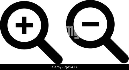 Zoom et zoom arrière à l'aide de la loupe. Vecteur Loupe. Vecteur modifiable. Illustration de Vecteur