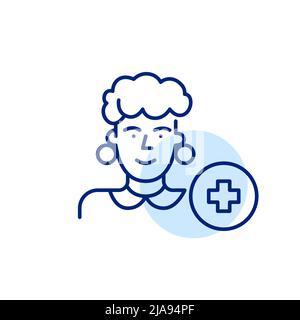 Avatar du spécialiste de la santé. Icône de dessin au trait de trait, pixel Perfect, modifiable Illustration de Vecteur