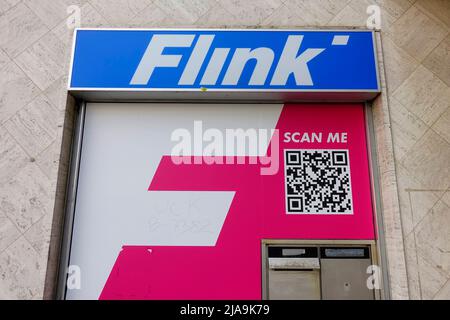 Flink se, service de livraison à la demande, Berlin, Allemagne Banque D'Images