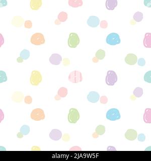 Motif vectoriel sans couture avec des taches dans des couleurs pastel. Délicat lumière multicolore, mignon, romantique fond avec des taches varios de formes diverses pour Illustration de Vecteur