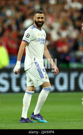 Paris, France. 28th mai 2022. Karim Benzema du Real Madrid lors du match de la Ligue des champions de l'UEFA au Stade de France, Paris. Le crédit photo devrait se lire: David Klein/Sportimage crédit: Sportimage/Alay Live News Banque D'Images