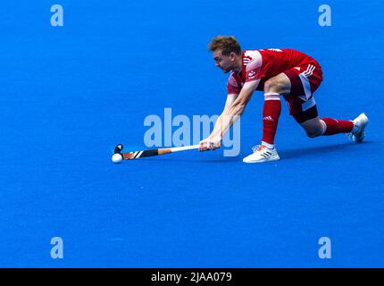 Jack Turner en action pendant le match de la FIH Hockey Pro League à Lee Valley, Londres. Date de la photo: Samedi 28 mai 2022. Banque D'Images