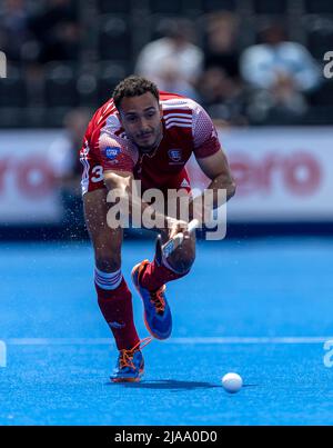 Rhys Smith en action pendant le match de la FIH Hockey Pro League à Lee Valley, Londres. Date de la photo: Samedi 28 mai 2022. Banque D'Images