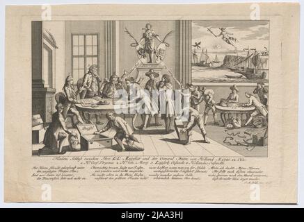 Conclusion de la paix avec les États généraux de Hollande le 12 novembre 1785. Johann Martin will (1727-1806), engraver de cuivre Banque D'Images