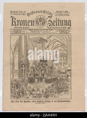 Page 1 de l'Osterreichische Kronen-Zeitung, n° 1275 du 24 juillet 1903: 'La mort du Pape. Le Castrum Doloris dans le Stefanskirche (pour le Pape Léon XIII.). Inconnu Banque D'Images