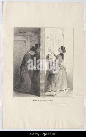 « Prendre, c'est mieux que donner. » (Dessin animé). Anton Zampis (1820-1883), lithographe, Johann Höfelich (1796-1849), imprimeur Banque D'Images