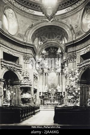 1st, Petersplatz - Peterskirche - vue intérieure - regarder dans le choeur contre le haut autel. Bruno Reiffenstein (1869-1951), photographe Banque D'Images