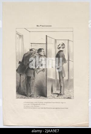 « Les praticiens. » (Caricature sur la Garde nationale, 1848). Anton Zampis (1820-1883), lithographe, Johann Höfelich (1796-1849), imprimeur Banque D'Images