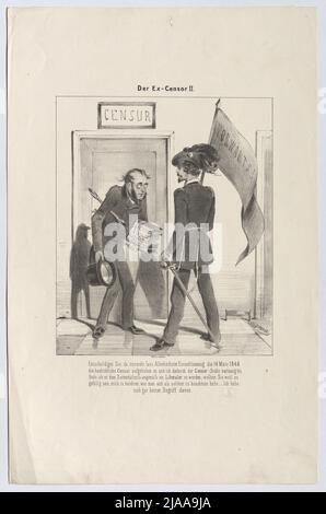 'Ex-censor II.' (Caricature sur la censure). Anton Zampis (1820-1883), lithographe, Johann Höfelich (1796-1849), imprimeur Banque D'Images