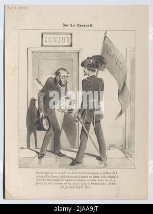 'Ex-censor II.' (Caricature sur la censure). Anton Zampis (1820-1883), lithographe, Johann Höfelich (1796-1849), imprimeur Banque D'Images