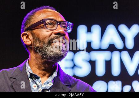 Lenny Henry parle de mon nom est Leon au Hay Festival 35th. Banque D'Images