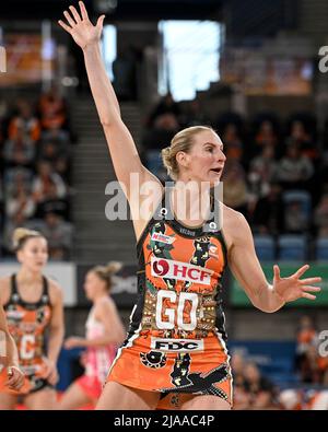 29th mai 2022 ; Ken Rosewall Arena, Sydney, Nouvelle-Galles du Sud, Australie ; Australian Suncorp Super Netball, Giants Netball versus Adelaide Thunderbirds ; April Brandley of the Giants Banque D'Images