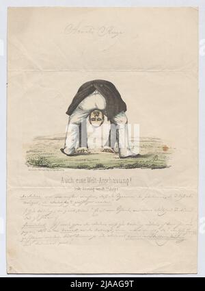 'Aussi une vue du monde!' (Caricature sur Arnold Ruge, député de l'Assemblée nationale de Francfort en 1848). Alphons von Boddien (1802-1857), lithographe, Eduard Gustav May (1818-1907), éditeur Banque D'Images