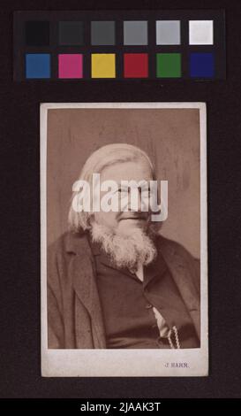 Heinrich August Hoffmann von Fallersleben (1798-1874), poète. Johann E. Hahn (1840-1900), photo Studio Banque D'Images