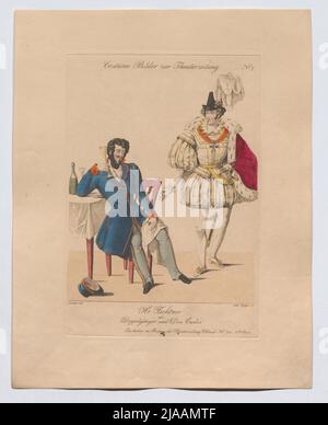 M. Fichtner en tant que doppelganger et Don Carlos (photo de costume no 7 pour le journal de théâtre). Andreas Geiger (1765-1856), Copper Engraver, après: Johann Christian Schoeller (1782-1851), artiste Banque D'Images