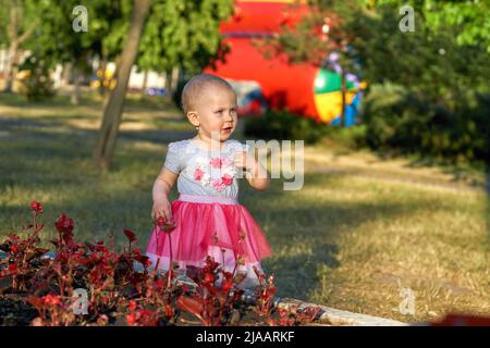 Charmante petite fille voyageur d'enfant explorer les environs à la découverte du monde Banque D'Images