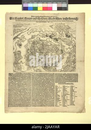 Vrai répertoire et situation de base réel, / le Kayserl. Ville principale et résidence de Vienne/ en Autriche/ ... '. Plan d'étage de Vienne au moment du siège en 1683. Inconnu Banque D'Images