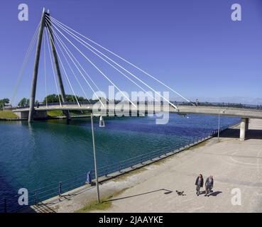 Lac marin Southport. Pont Marine Way. Banque D'Images